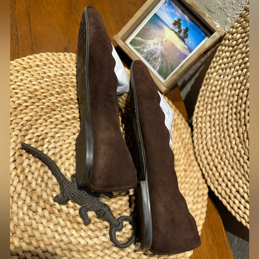 French Sole fs/ny Jigsaw Brown Suede Ballet Flats, Size 8.5 B Orig $220 - Picture 5 of 12